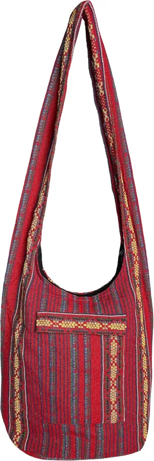 Bohemian Hippie Crossbody Bag Hobo Sling Bag Cotton Messenger Shoulder Bags