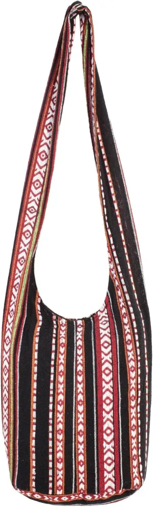 Bohemian Hippie Crossbody Bag Hobo Sling Bag Cotton Messenger Shoulder Bags