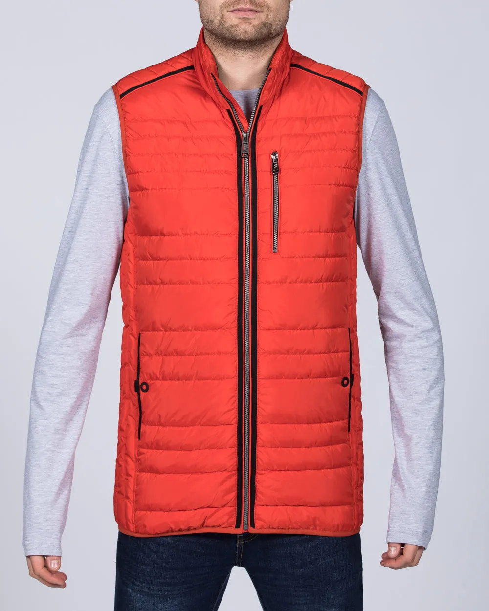Cabano Tall Quilted Gilet (orange)