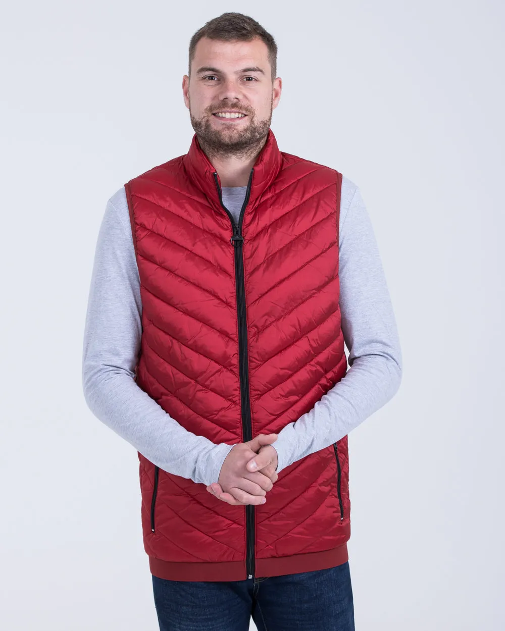 Cabano Tall Quilted Gilet (red)