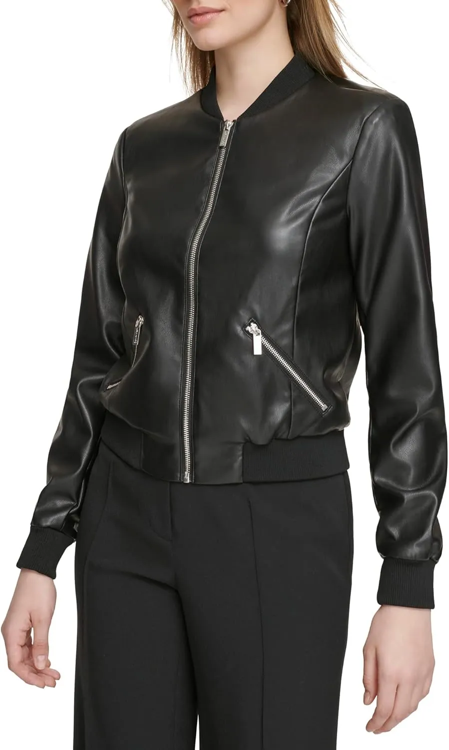 Calvin Klein Women's Bomber Jacket Zip Front