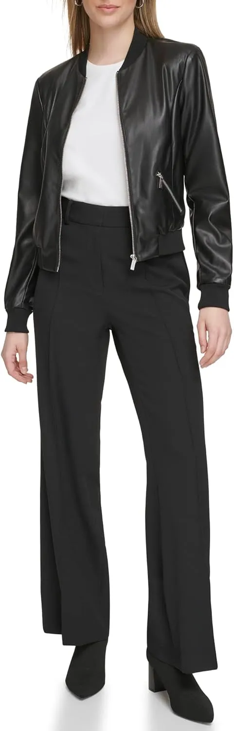 Calvin Klein Women's Bomber Jacket Zip Front