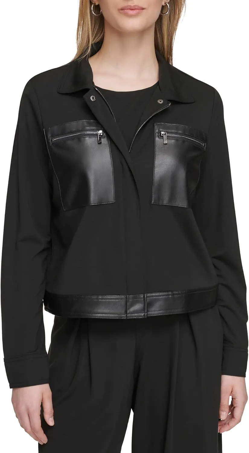 Calvin Klein Women's Jacket Knit Zip Front