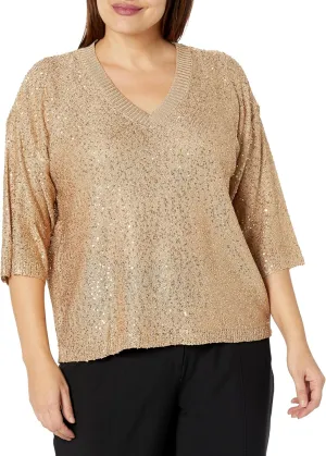 Calvin Klein Women's Sportswear Sweater,Luggage,3X