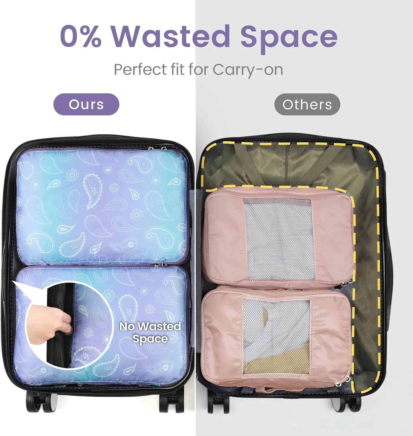 Cambond Compression Packing Cubes for Travel Women - Travel Bags Luggage Organizers Travel Essentials Compression Cubes for Travel Carry on Suitcases