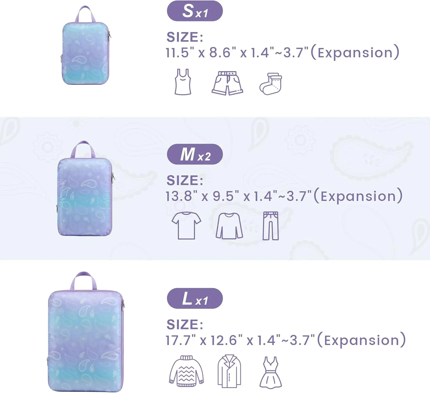 Cambond Compression Packing Cubes for Travel Women - Travel Bags Luggage Organizers Travel Essentials Compression Cubes for Travel Carry on Suitcases