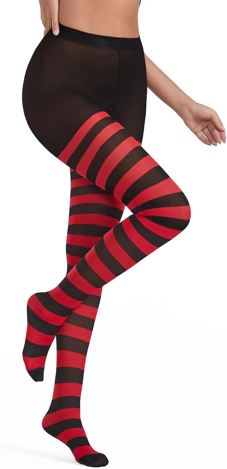 Century Star Halloween Striped Womens Tights Stockings Footed Pantyhose Witch Leggings Girls Halloween Costume Party