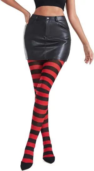 Century Star Halloween Striped Womens Tights Stockings Footed Pantyhose Witch Leggings Girls Halloween Costume Party