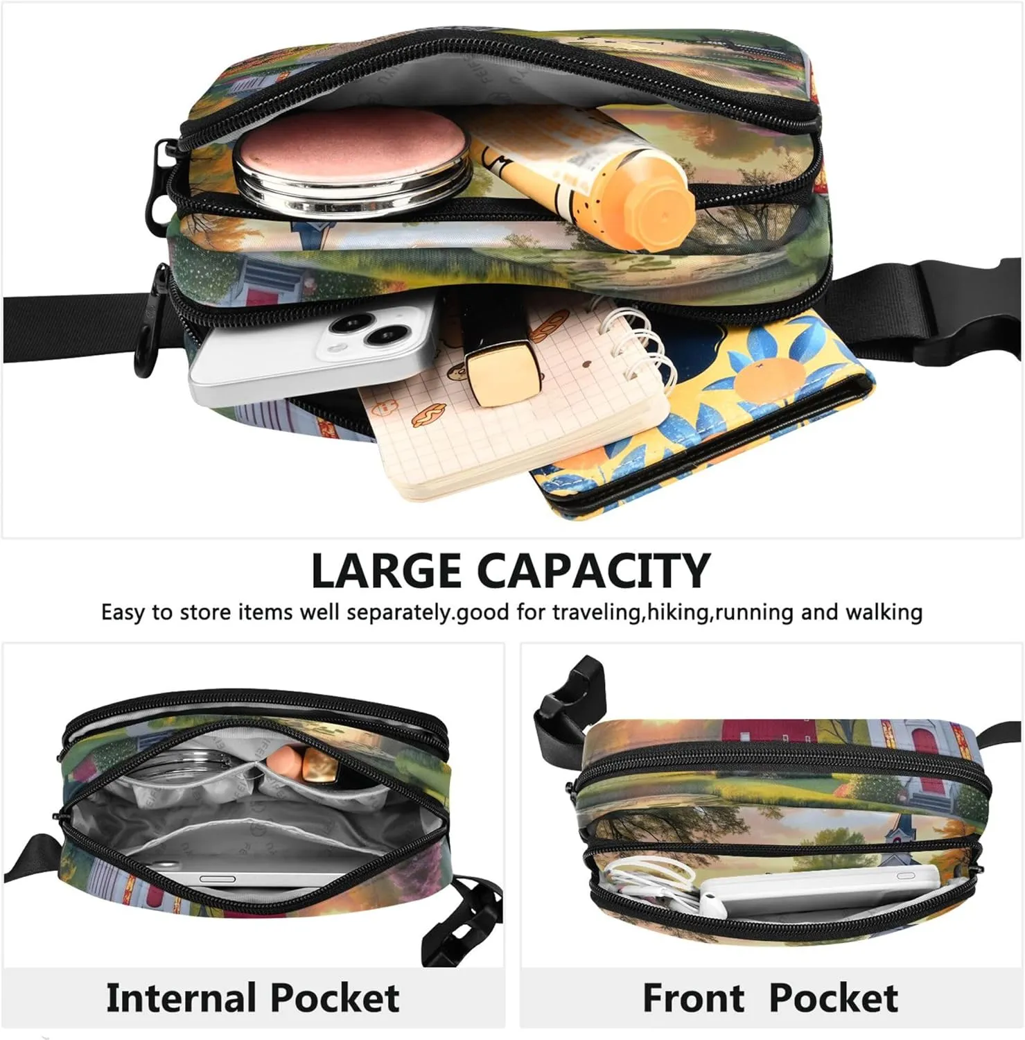 Chapel Pond Sunset Fanny Pack for Women Waterproof Belt Bag Hip Pack Festival Travel Waist Pouch