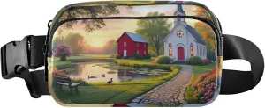 Chapel Pond Sunset Fanny Pack for Women Waterproof Belt Bag Hip Pack Festival Travel Waist Pouch