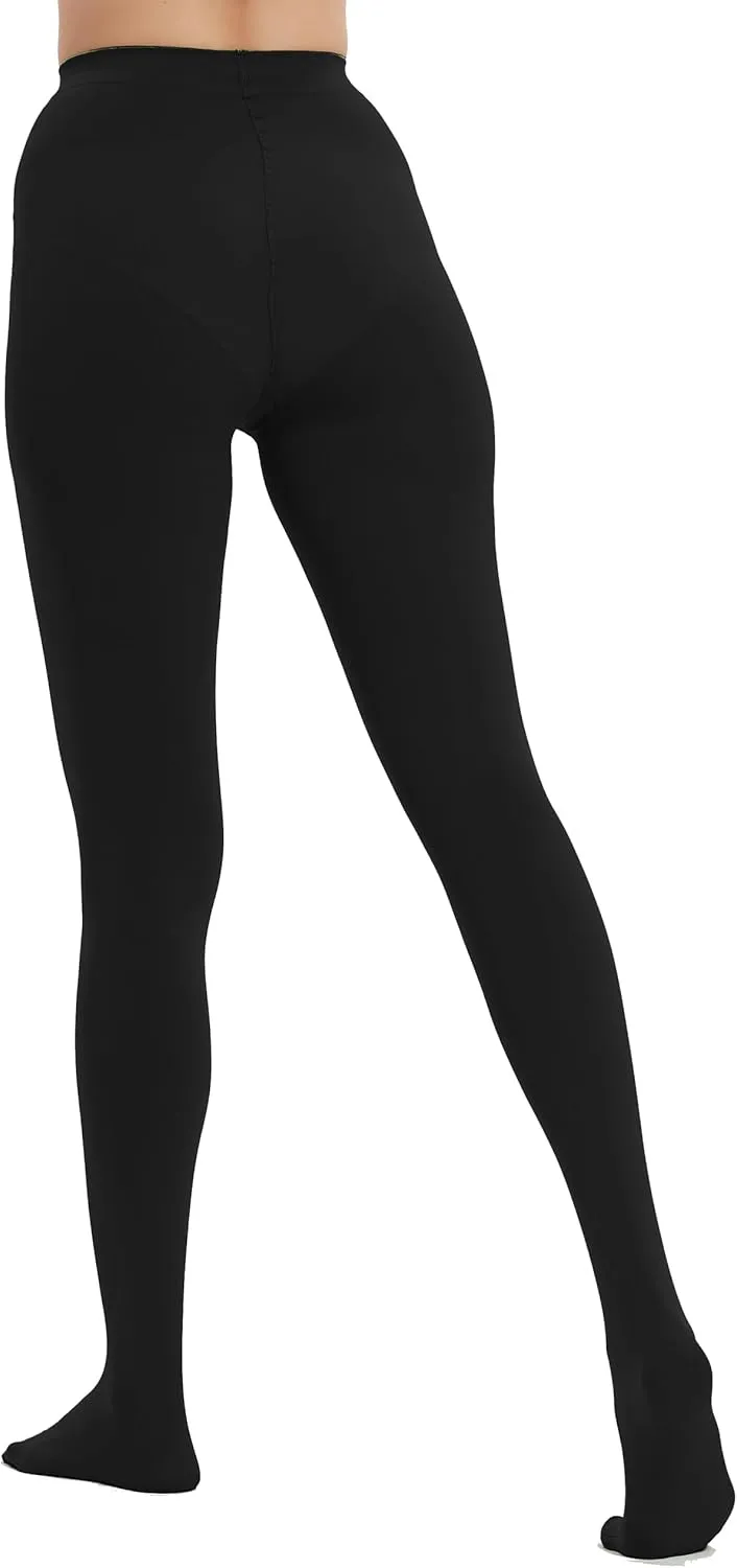 Citystl Opaque Black Tights for Women, 80D Solid Color Soft Tights, Control Top Microfiber Pantyhose for women