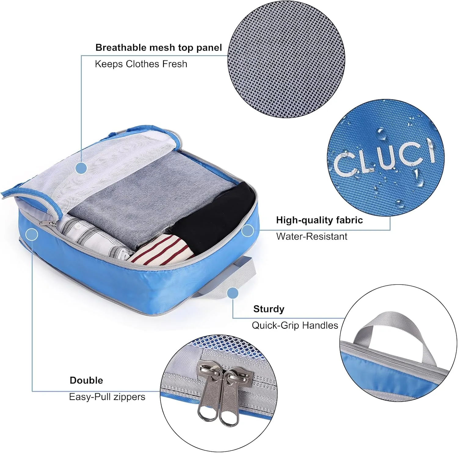 CLUCI Compression Packing Cubes for Travel, 7 Set/4 Set Travel Essentials, Organizer Bags for Luggage Accessories