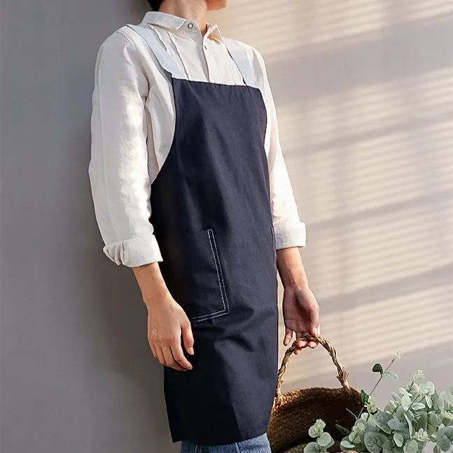 Cotton Linen Apron Waitress Bar Bakery Catering Painter Florist Gardener Workwear A18021