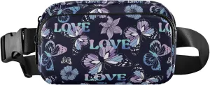 Custom Bright Butterflies Colorful Waterproof Fanny Packs for Women Belt Bag Hip Pack Pattern Waist Pouches for Men