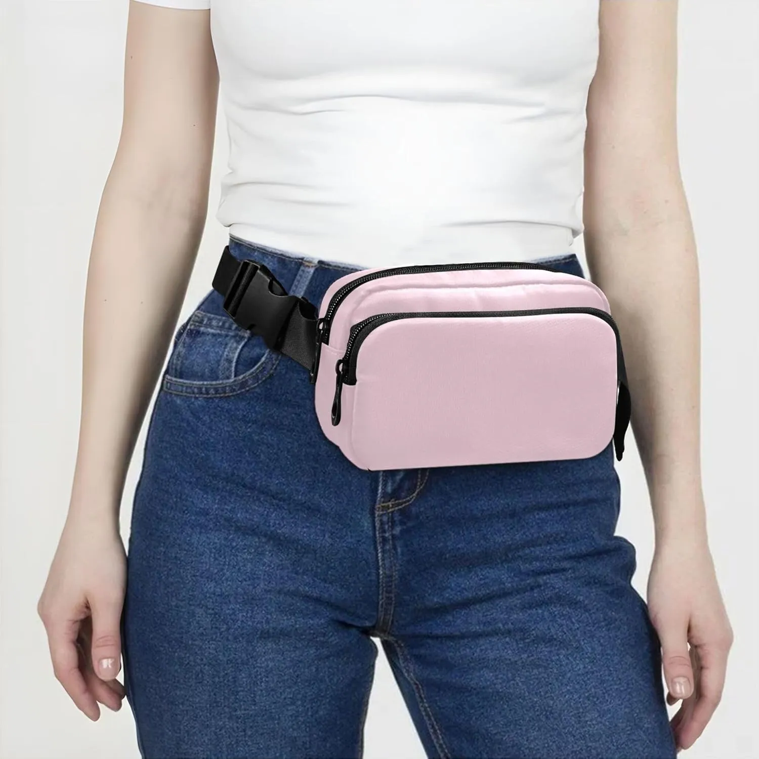 Cute Pink Fanny Pack for Women Waterproof Everywhere Belt Bag Cute Waist Purse for Women