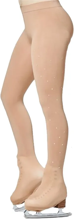 DANCEYOU Ice Skate Figure Skating Tights Over The Boot Crystal for Child Women