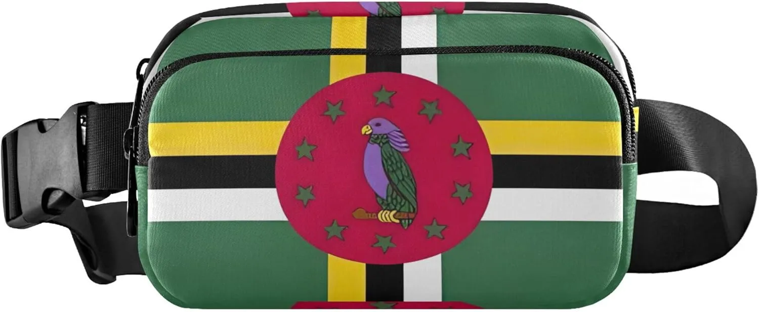 Dominica Flag Official Fanny Packs Women Waterproof Belt Bags Hip Pack Cute Crossbody Waist Purse