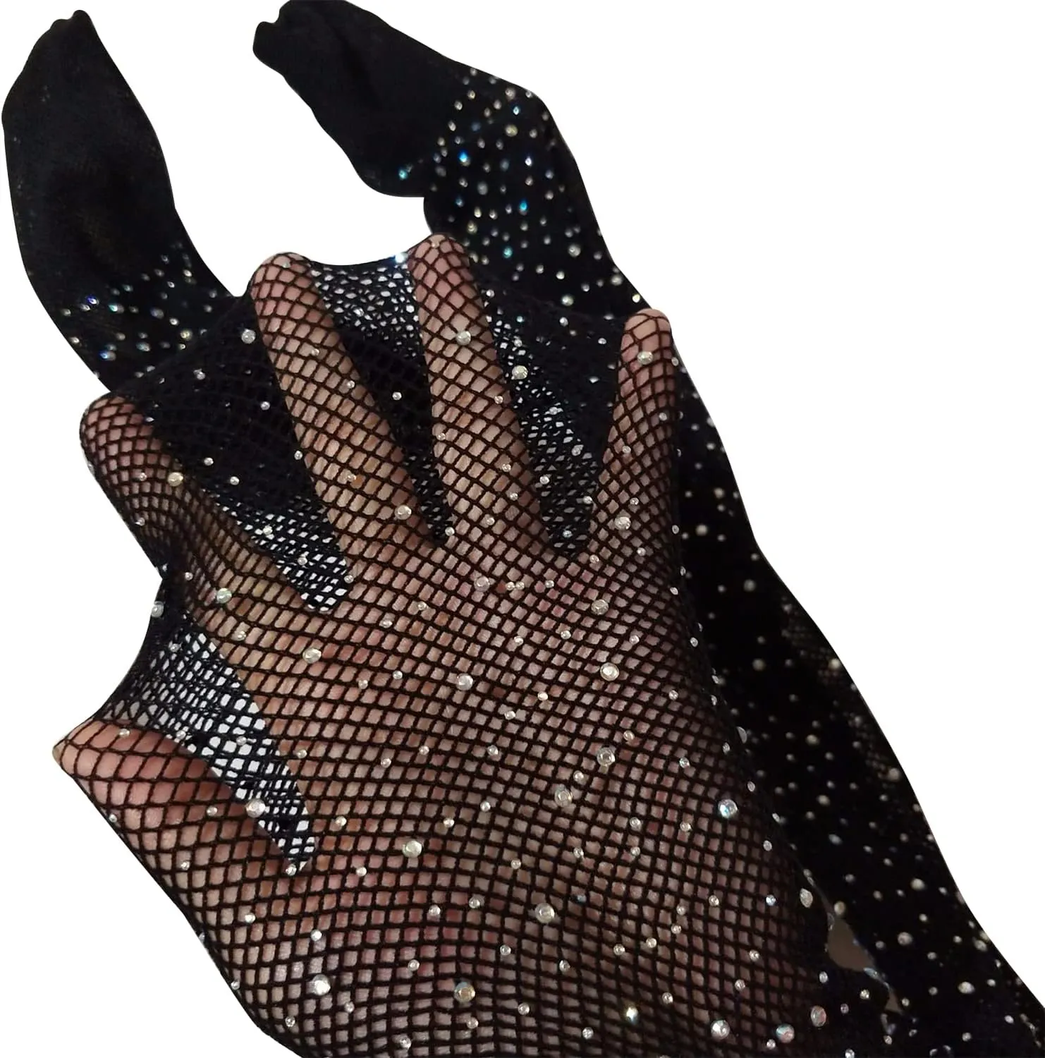 DOOVID Little Girls Sparkle Fishnet Tights Rhinestone Tights Toddler Tights Glitter Leggings Kids Stockings