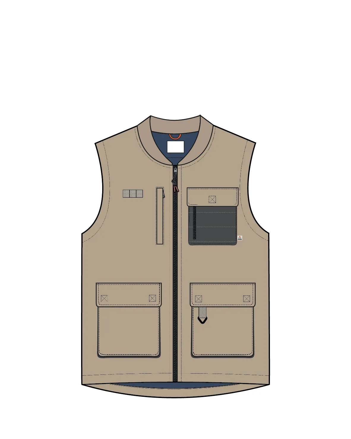 Explorers Organic Cotton Canvas Vest - Stone