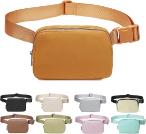 Fanny Belt Bag Waist Pack Crossbody Bags Bum Bag for Running Hiking Travel Workout Adjustable Strap for Women-Muddy yellow