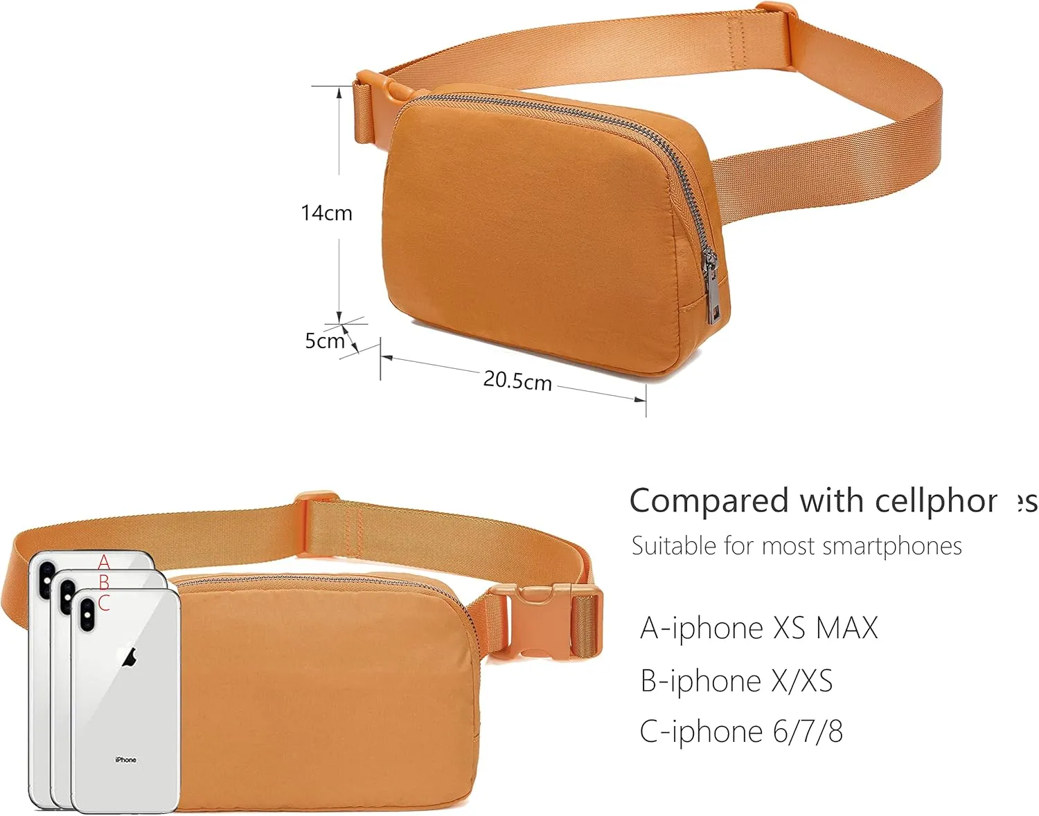Fanny Belt Bag Waist Pack Crossbody Bags Bum Bag for Running Hiking Travel Workout Adjustable Strap for Women-Muddy yellow