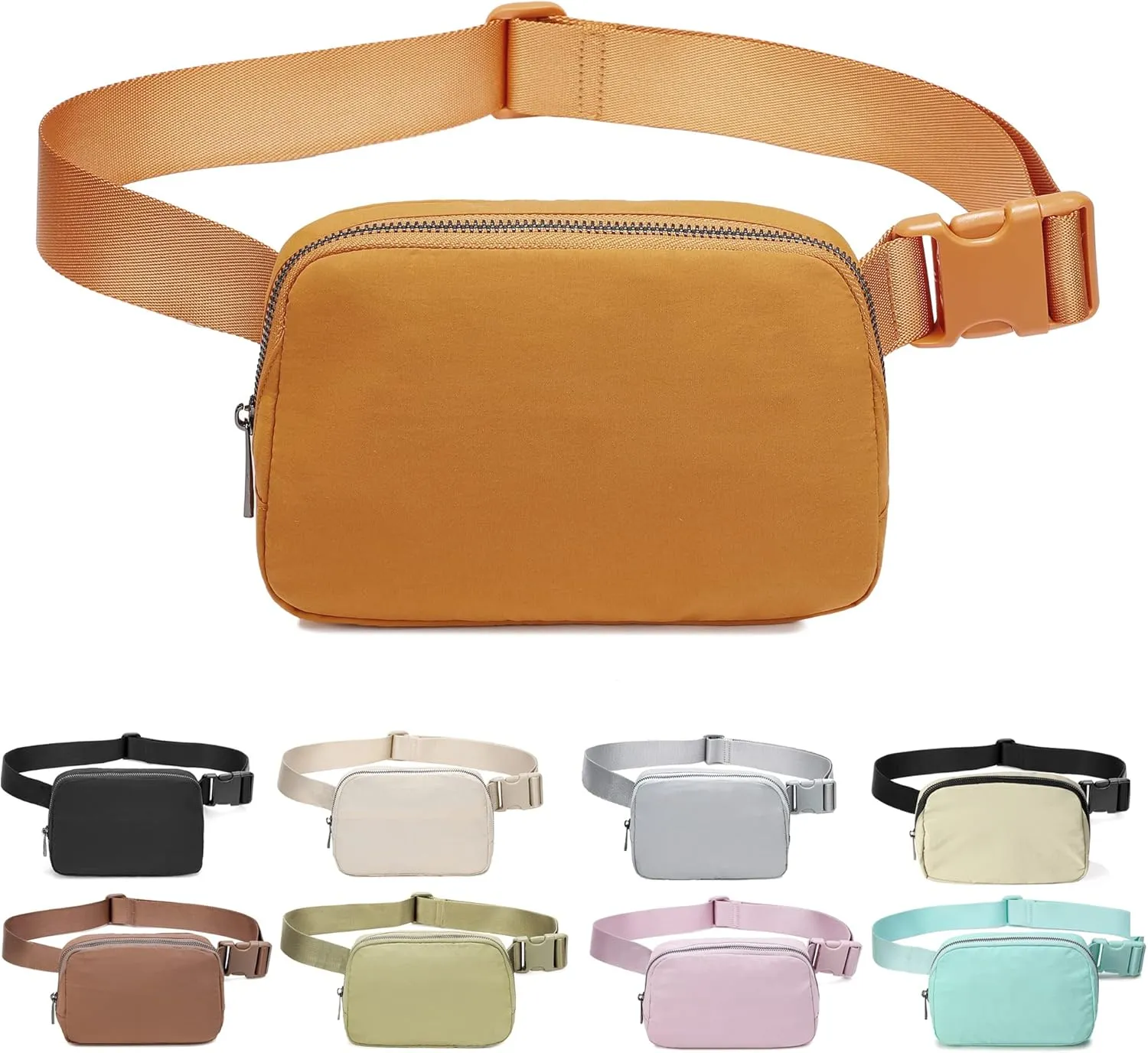 Fanny Belt Bag Waist Pack Crossbody Bags Bum Bag for Running Hiking Travel Workout Adjustable Strap for Women-Muddy yellow