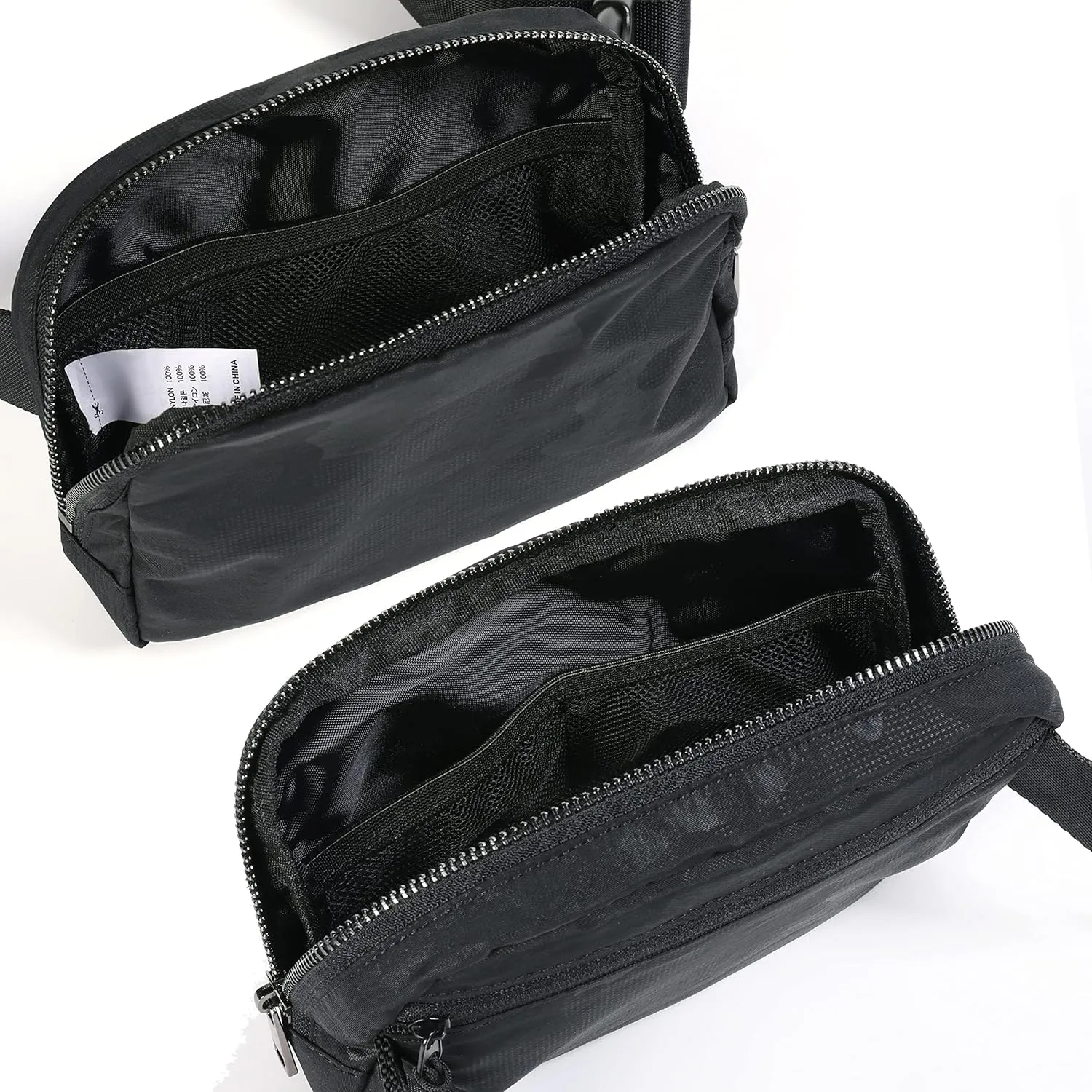 Fanny Pack Crossbody Bag Trendy Waterproof Small Sling Cross Body Purse for Women Men Fashion Waist Packs Mini Belt Bag Pouch Chest Bum Bag Lulu Dupes for Travel Vacation Running Black Camo