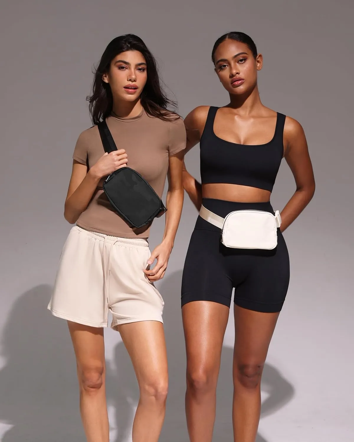 Fanny Pack Crossbody Bag Trendy Waterproof Small Sling Cross Body Purse for Women Men Fashion Waist Packs Mini Belt Bag Pouch Chest Bum Bag Lulu Dupes for Travel Vacation Running Black Camo