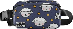 Fanny Pack for Women Men Cute Cartoon Sheep Stars Belt Waist Pack Bum Bag Wallets for Running Cycling Hiking Travel Workout with Adjustable Strap
