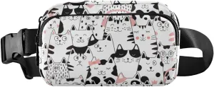 Fanny Pack for Women Men Funny Cartoon Cats (2) Belt Waist Pack Bum Bag Wallets for Running Cycling Hiking Travel Workout with Adjustable Strap