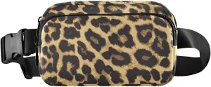 Fanny Pack for Women Men Leopard Yellow Belt Waist Pack Bum Bag Wallets for Running Cycling Hiking Travel Workout with Adjustable Strap