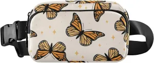 Fanny Pack for Women Men Monarch Butterflies Belt Waist Pack Bum Bag Wallets for Running Cycling Hiking Travel Workout with Adjustable Strap