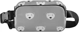 Fanny Pack for Women Men Polar Bear Grey Belt Waist Pack Bum Bag Wallets for Running Cycling Hiking Travel Workout with Adjustable Strap