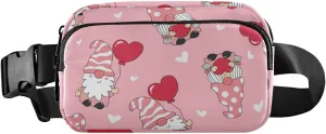 Fanny Pack for Women Men ValentineGnome Red Heart Belt Waist Pack Bum Bag Wallets for Running Cycling Hiking Travel Workout with Adjustable Strap