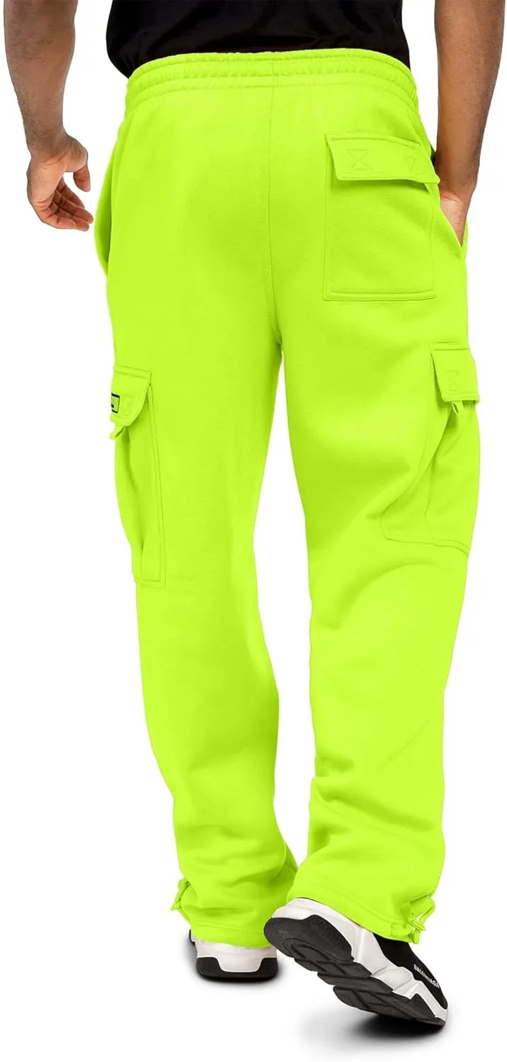 G-Style USA Men's Solid Fleece Heavyweight Cargo Pants