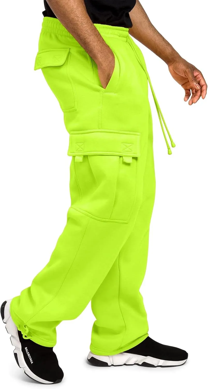 G-Style USA Men's Solid Fleece Heavyweight Cargo Pants