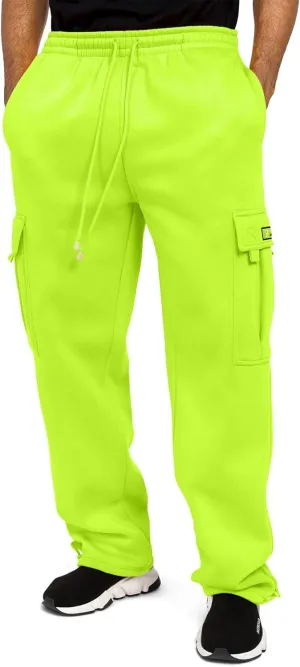 G-Style USA Men's Solid Fleece Heavyweight Cargo Pants