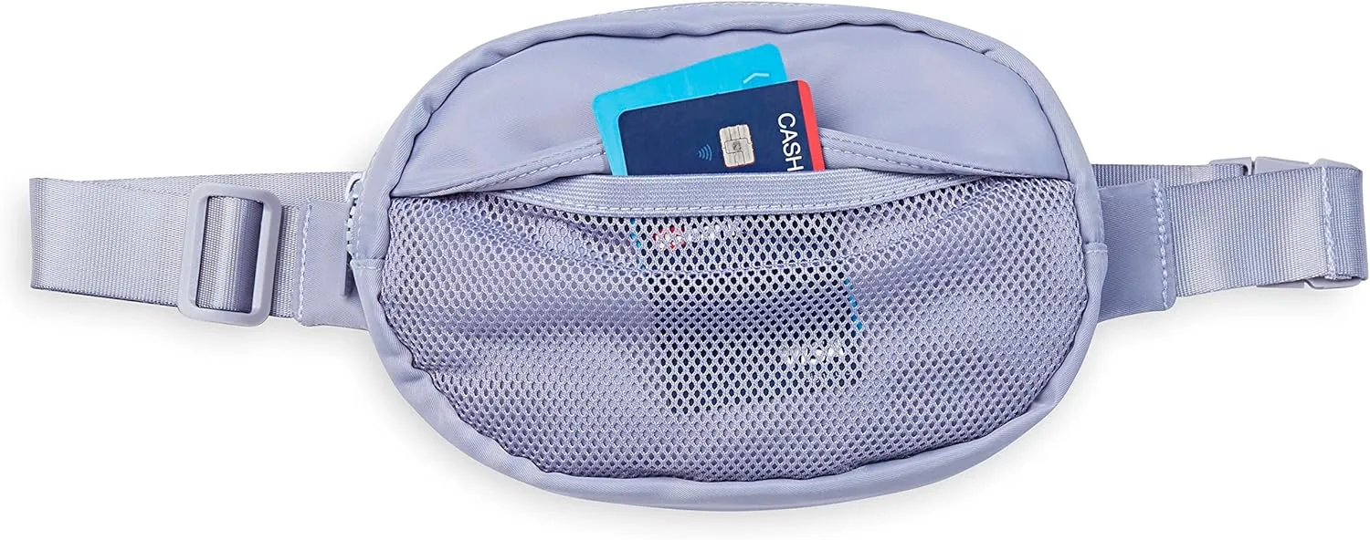 Gaiam Go for It Waist Pack, Adjustable Fanny Pack Crossbody Bags for Women & Men - Waterproof Cross Body Bag with Zippered Pockets, Running Belt Bag, Ideal for Vacation & Travel