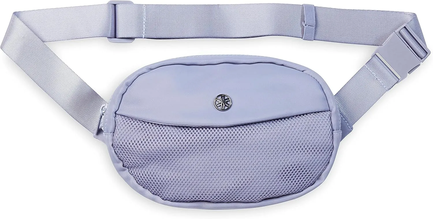 Gaiam Go for It Waist Pack, Adjustable Fanny Pack Crossbody Bags for Women & Men - Waterproof Cross Body Bag with Zippered Pockets, Running Belt Bag, Ideal for Vacation & Travel