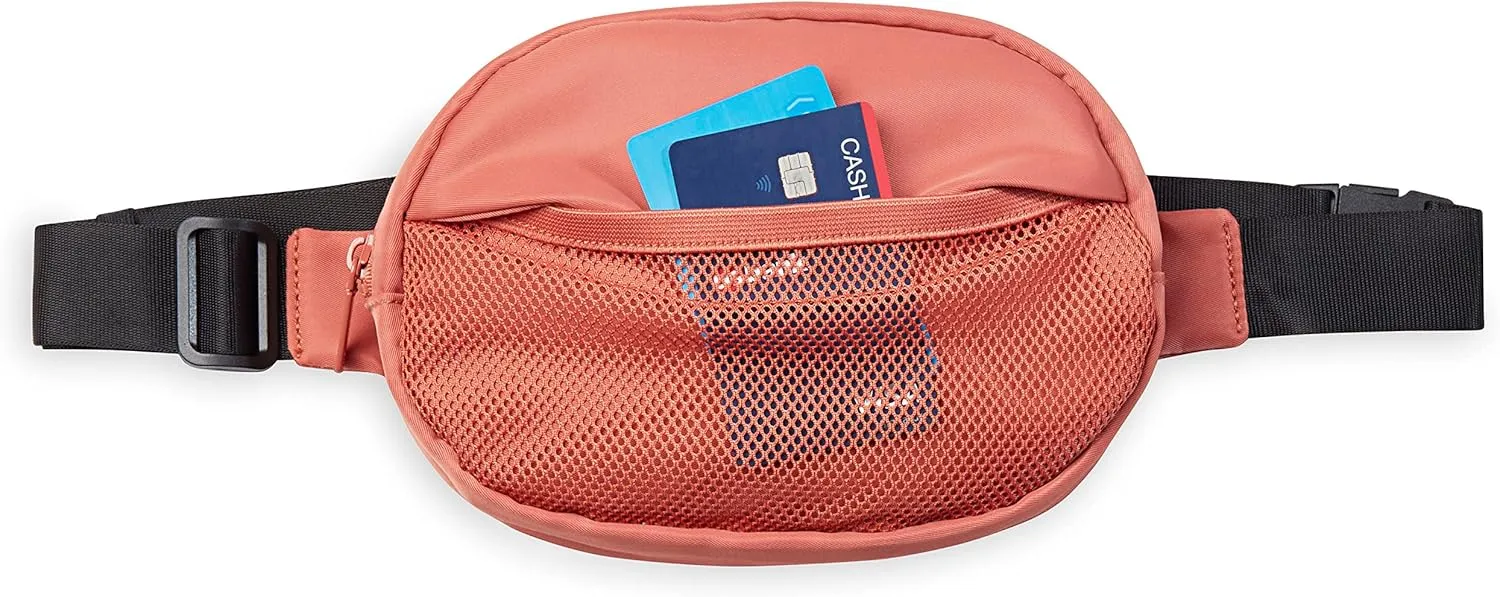 Gaiam Go for It Waist Pack, Adjustable Fanny Pack Crossbody Bags for Women & Men - Waterproof Cross Body Bag with Zippered Pockets, Running Belt Bag, Ideal for Vacation & Travel