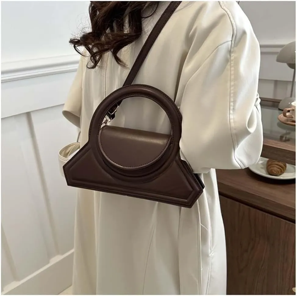 Genuine Leather Women's Shoulder Bags Retro Small Square Hobo Crossbody Handbag