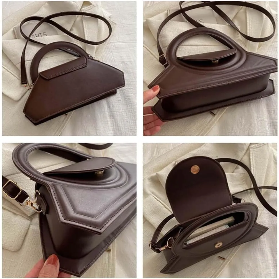 Genuine Leather Women's Shoulder Bags Retro Small Square Hobo Crossbody Handbag