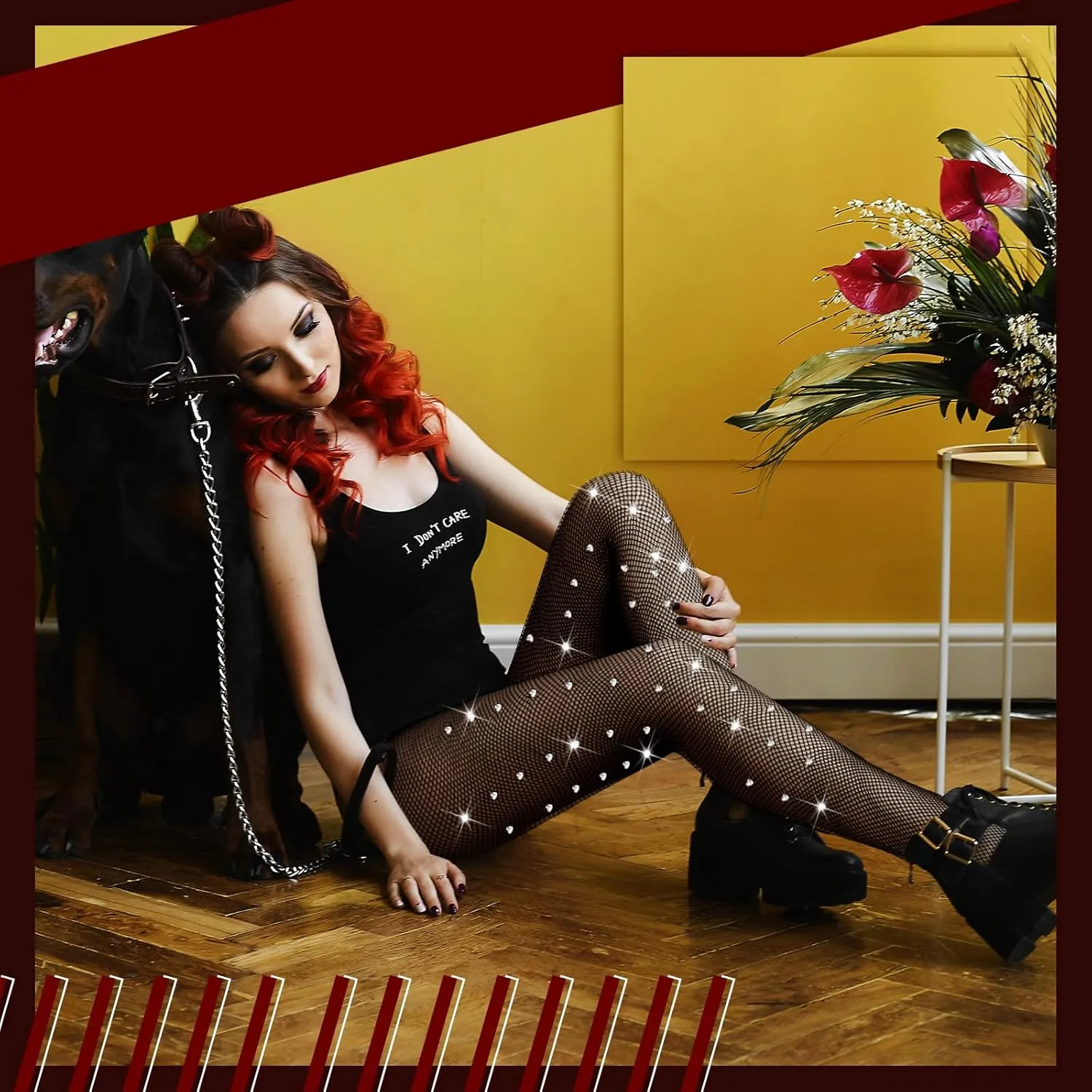 Geyoga 3 Pcs Footless Fishnet Stockings for Women Rhinestone Fish Nets Tights Thigh High Stockings Pantyhose Mesh Leggings