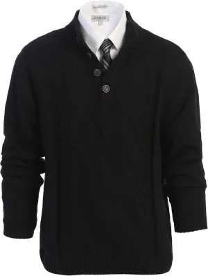 Gioberti Men's 100% Cotton Button Down Collar Knitted Pullover Sweater