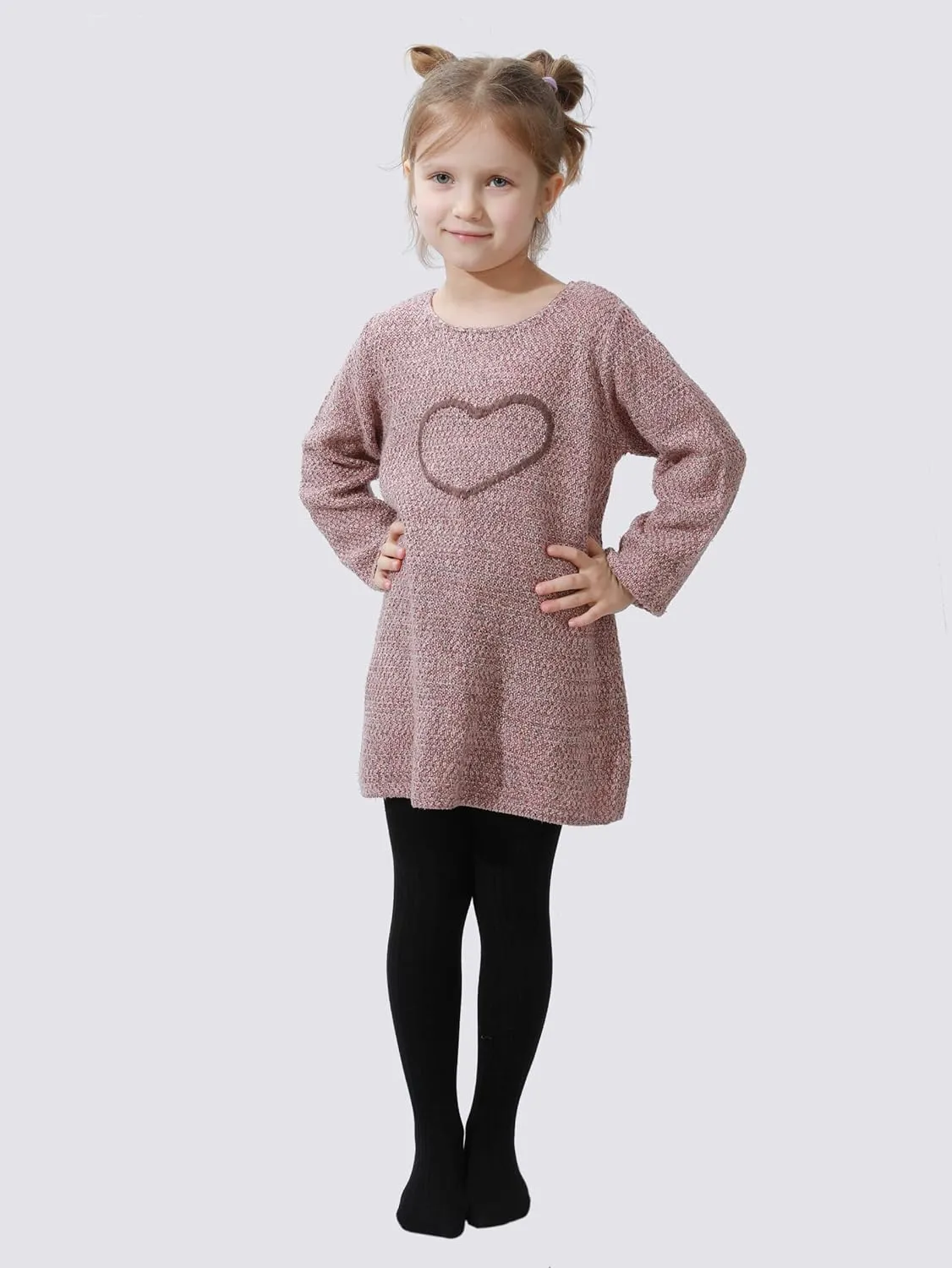 Girls' Cotton Tights - Toddler Cable Knit Footed Tights for Baby Girls