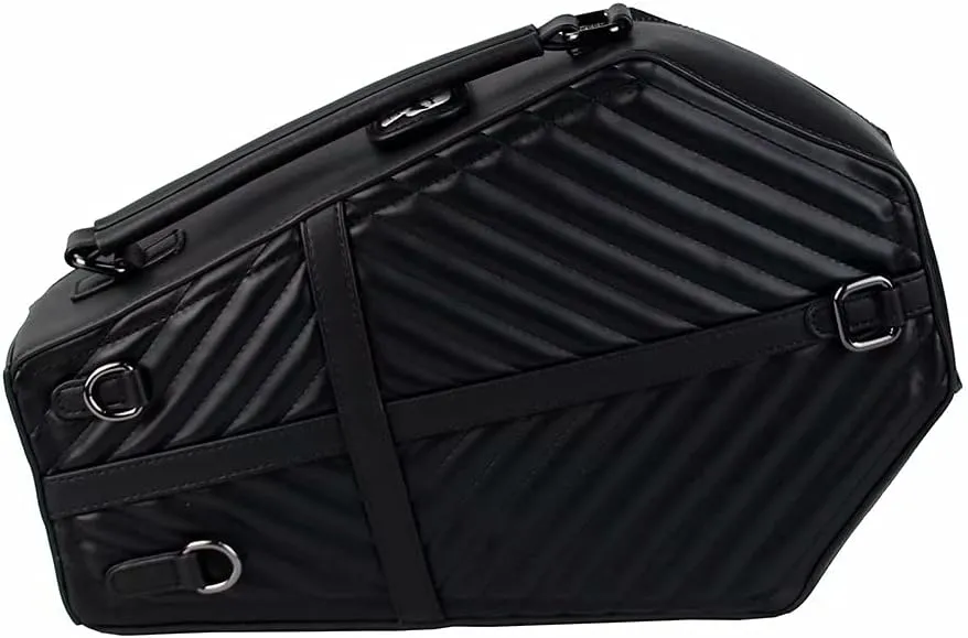 Gothic Crossbody Bag Steampunk Shoulder Bags Printed Faux Leather Satchel Handbag Black