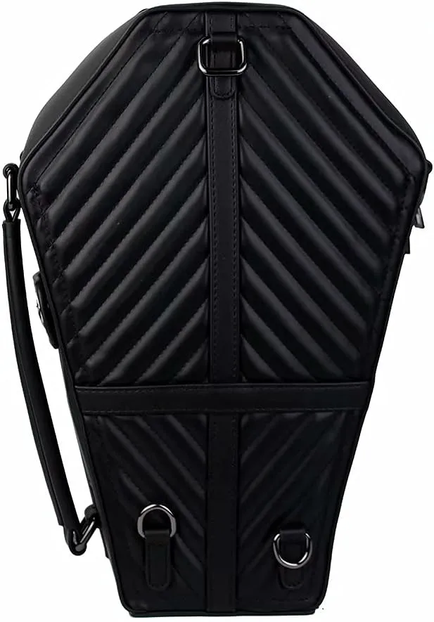 Gothic Crossbody Bag Steampunk Shoulder Bags Printed Faux Leather Satchel Handbag Black