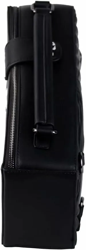 Gothic Crossbody Bag Steampunk Shoulder Bags Printed Faux Leather Satchel Handbag Black