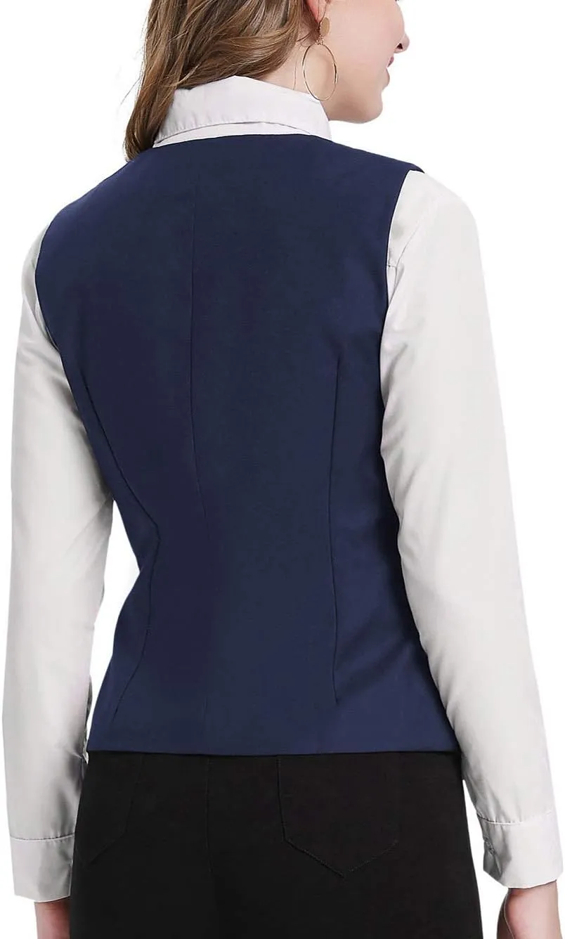GRACE KARIN Women's V-Neck Slim Fit Office Bottoned Dressy Suit Vest Waistcoats