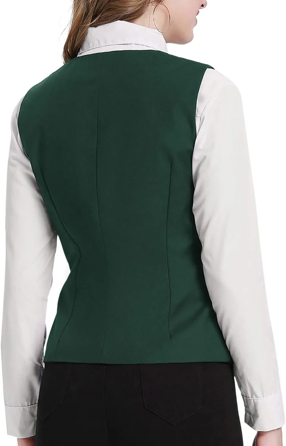 GRACE KARIN Women's V-Neck Slim Fit Office Bottoned Dressy Suit Vest Waistcoats